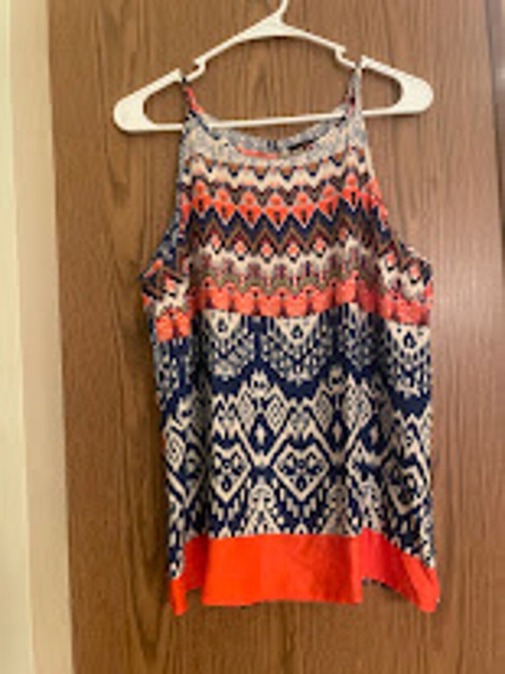 Renee C Alecto Halter Top Tribal Ikat Geometric Tank Blouse Size Medium
